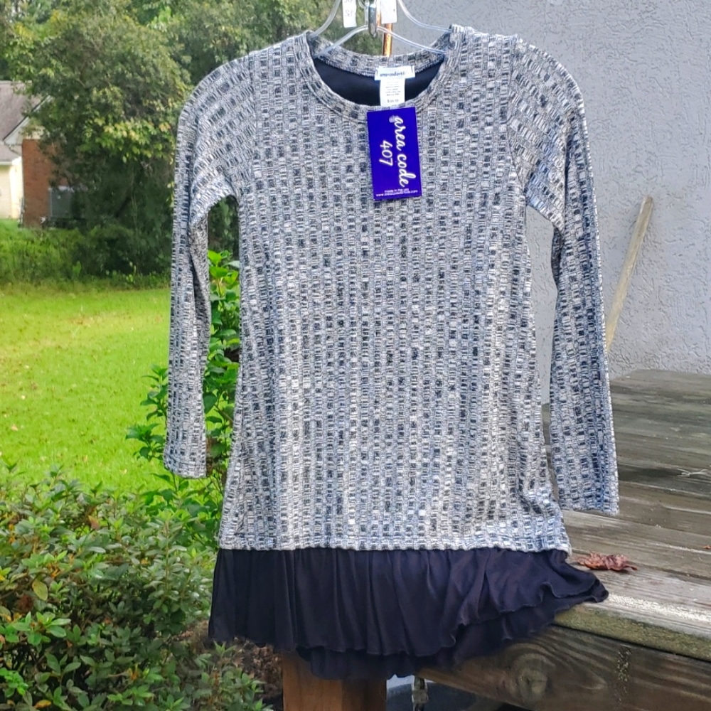 Silver black sweater tunic size 10